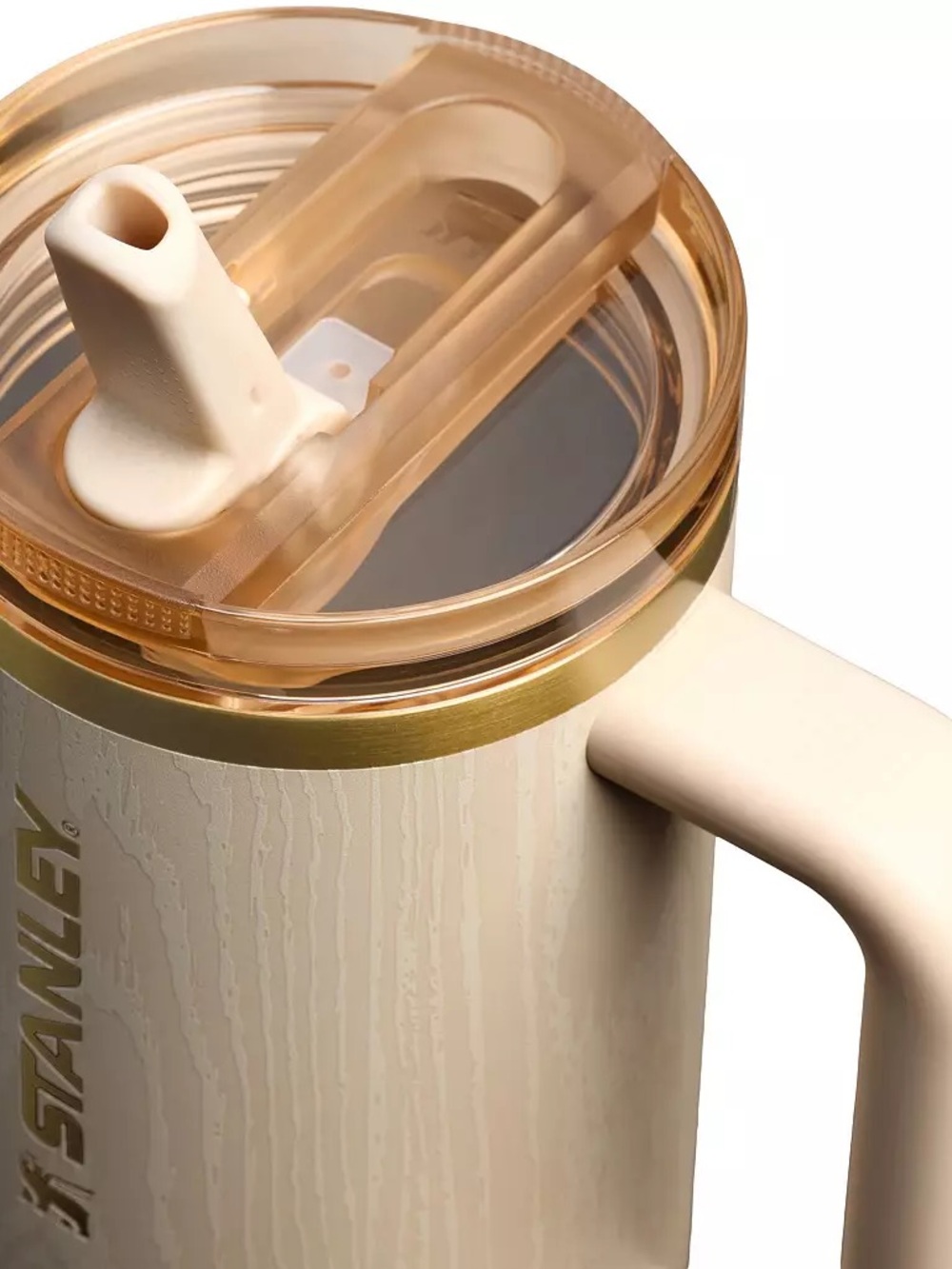 Stanley Cream & Gold Insulated Travel Mug with Handle